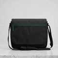 Minimalistische Reise, Alltags und Business Messenger Bag – Hochwertige schwarze und komfortable Schultertasche mit matten Details für souveränes Understatement.